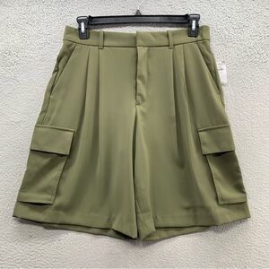 NWT Gap for Good Olive Green Cargo Chino Polyester Pockets Shorts Women’s Size M